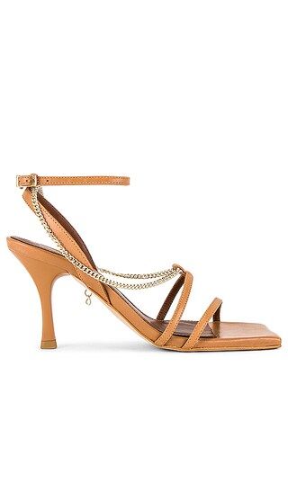 Straps Chain Heel in Camel | Revolve Clothing (Global)