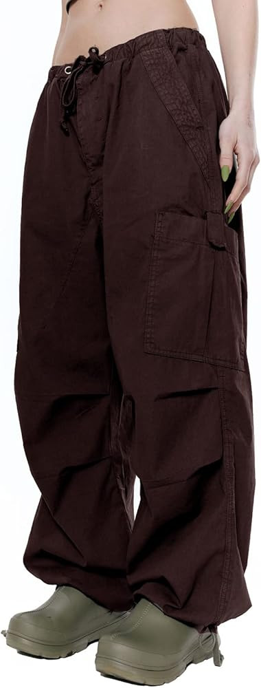 Women's Low Waist Cargo Pants Casual Solid Color Harajuku Vintage Y2K Low Rise Baggy Jogger Relax... | Amazon (US)