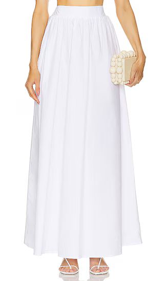 Long Poplin Skirt in Sugar | Revolve Clothing (Global)