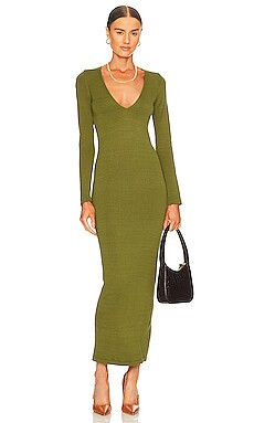 L'Academie Deena Maxi Dress in Olive Green from Revolve.com | Revolve Clothing (Global)