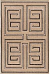 Mark&Day Washable Rugs, 8x10 Drayton Global Tan/Charcoal Area Rug, Tan Grey Carpet for Living Roo... | Amazon (US)