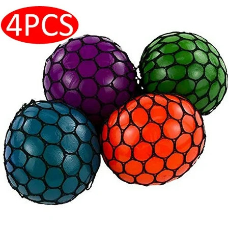 4Packs Randomly Stress Relief Squeeze Grape Balls Mesh Squishy Balls Relieve Pressure Balls | Walmart (US)