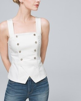 Military-Style Denim Bustier | White House Black Market