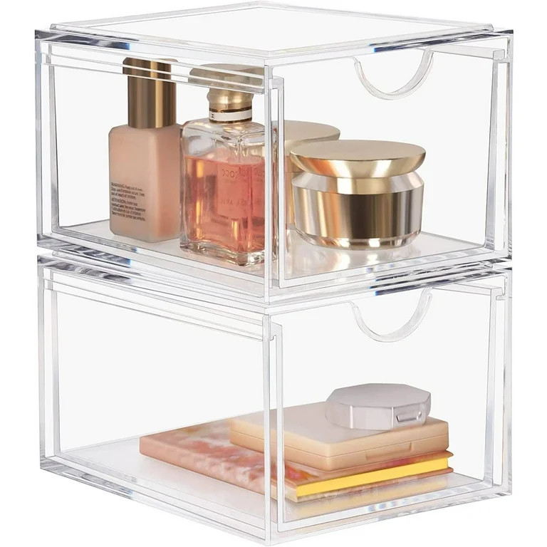 Ameitech Clear Makeup Organizer Storage Drawers,Acrylic Bathroom Organizers,Plastic Storage Bins ... | Walmart (US)