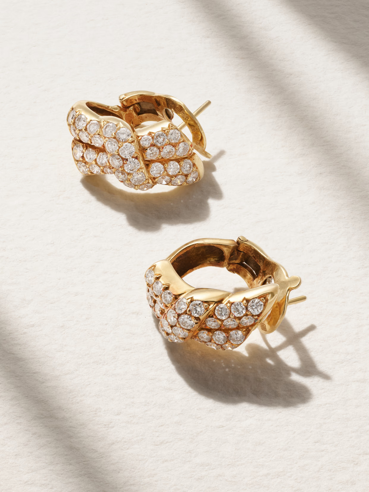 Fred Leighton - + Van Cleef & Arpels 18-karat Yellow And White Gold Diamond Earrings - One size | NET-A-PORTER (US)