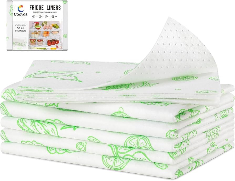 Cooyes Refrigerator Liners, Premium Absorbent Fridge Mats Non-Slip Washable, 12" x 24" Refrigerat... | Amazon (US)