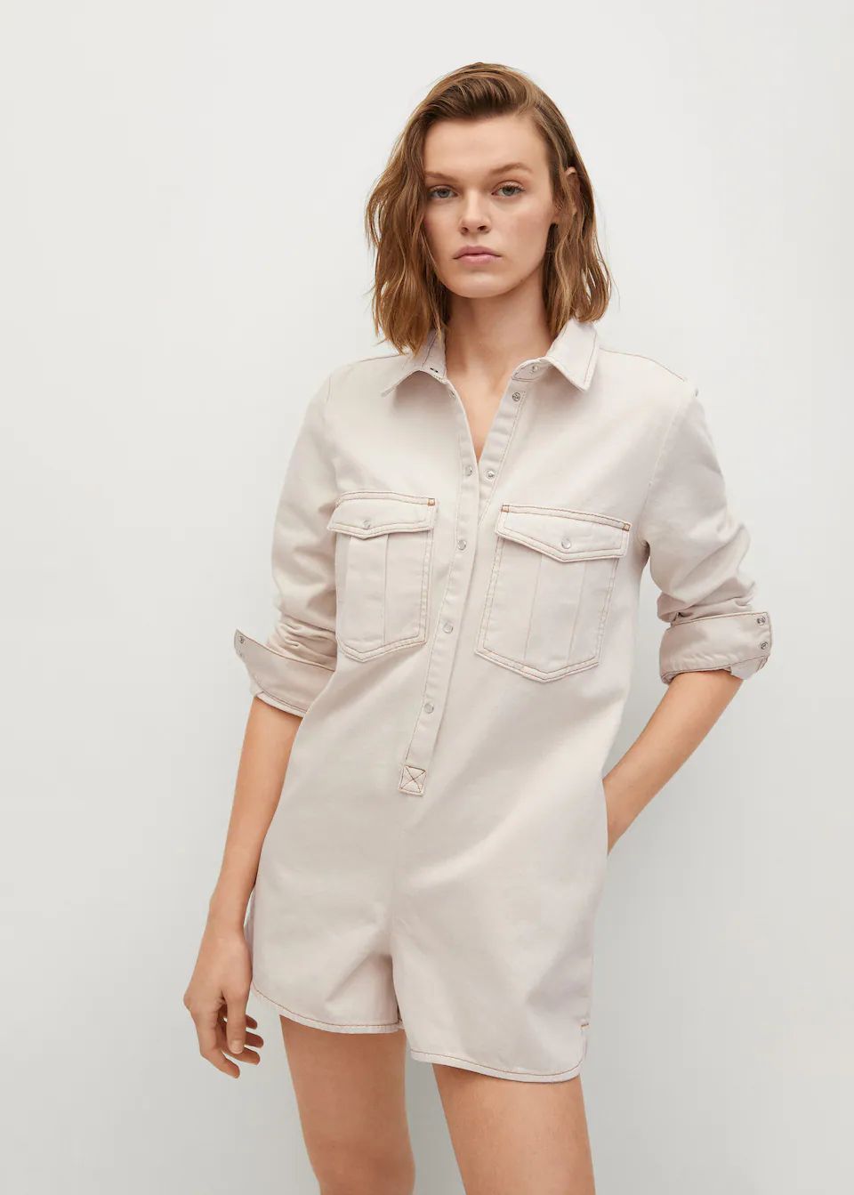 Denim short jumpsuit | MANGO (US)