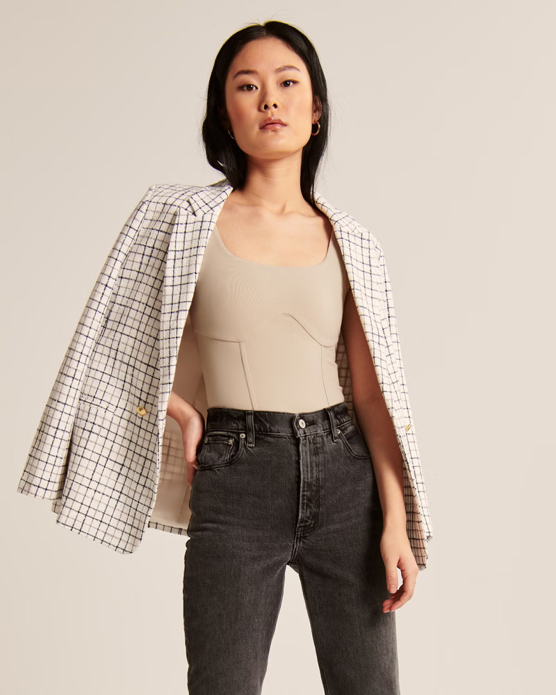 Women's Double-Layered Seamless Fabric Corset Bodysuit | Women's Tops | Abercrombie.com | Abercrombie & Fitch (US)