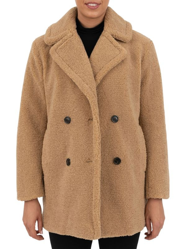 Faux Fur Double Breasted Teddy Coat | Saks Fifth Avenue OFF 5TH