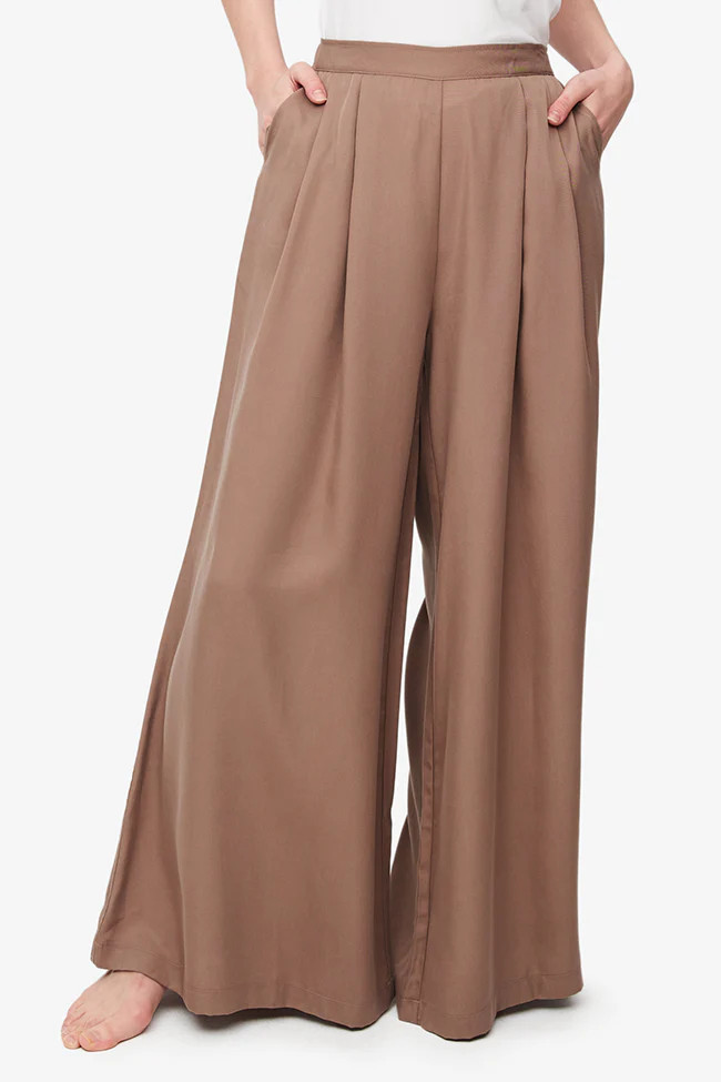 Palazzo Pant Taupe Tencel Twill | The Sleep Shirt