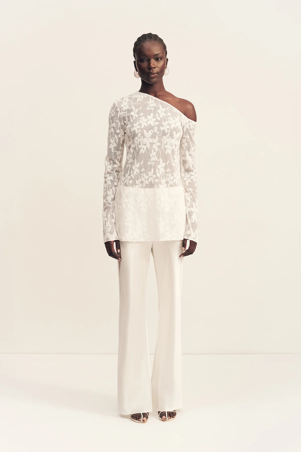 Binx Asymmetrical Long Sleeve Top | White | Tops | Shona Joy | Shona Joy