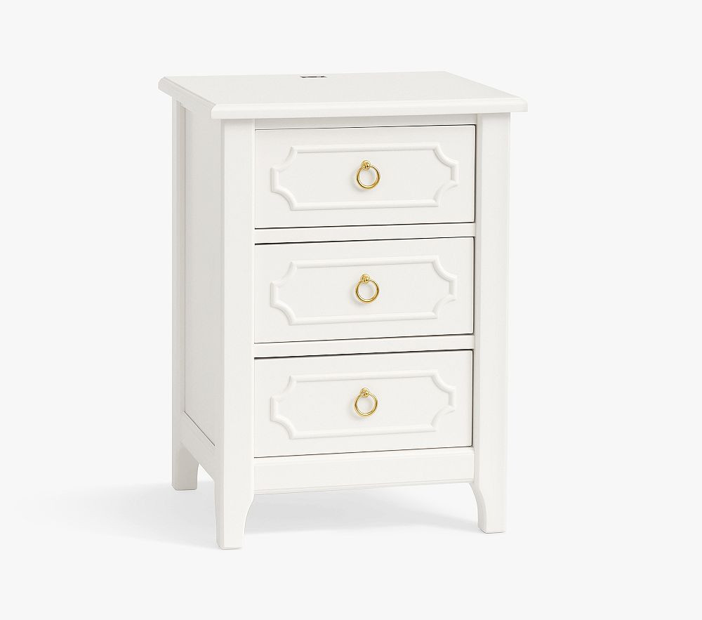 Ava Regency Nightstand with Charging Station and Nightlight, Simply White, UPS Delivery | Pottery Barn Kids