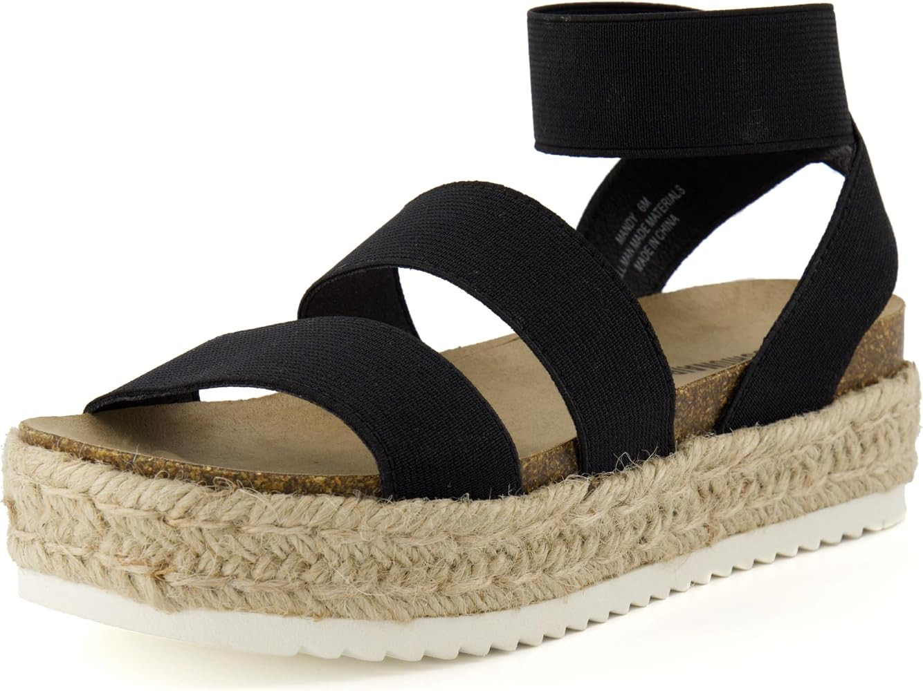 CUSHIONAIRE Women's Mandy Cork Espadrille Platform Sandal - Strappy Wedge with Arch Support, | Amazon (US)