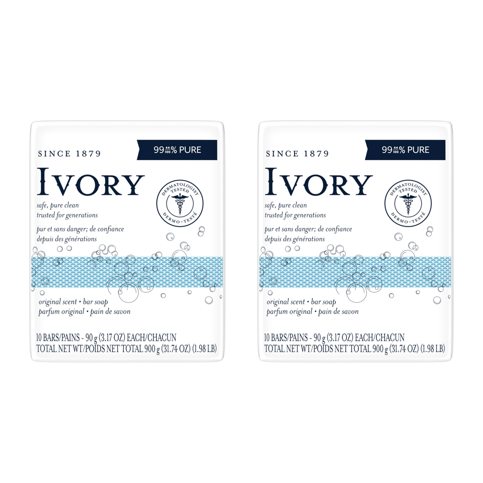 (Pack of 2) Ivory Clean Original Personal Bar 3.17oz, 10 count | Walmart (US)