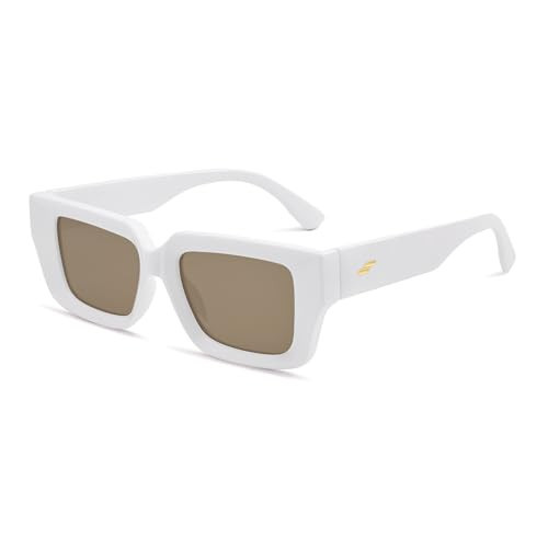 SOJOS Polarized Sunglasses Womens Men Trendy Square Small Y2K Designer Shades SJ2323,White | Amazon (US)
