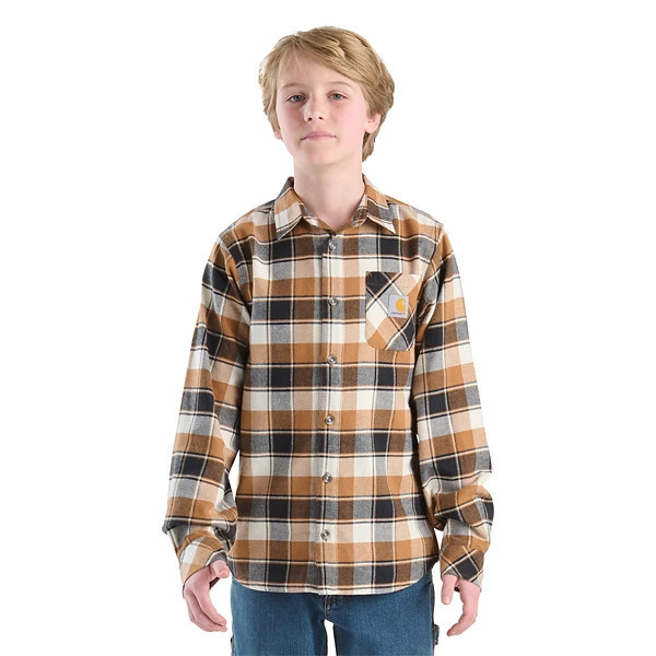Boys' Carhartt Button Front Long Sleeve Flannel Toddler 3T Carhartt Brown | Scheels