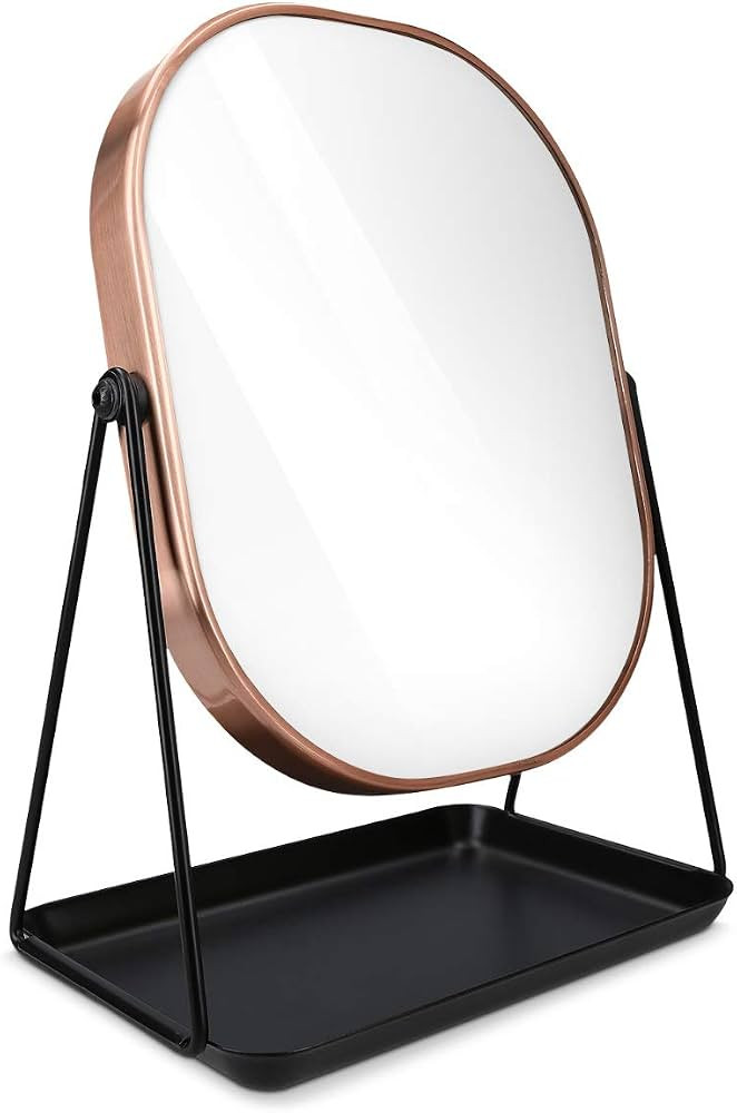 Navaris Vanity Mirror with Tray - Table Top Mirror with Metal Stand and Storage - 7" x 9" Mirror ... | Amazon (US)