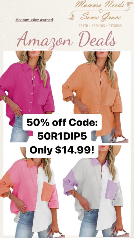 Such cute oversized shirts on promo for $15! Love the color blocking! 

#LTKSeasonal #LTKSaleAlert #LTKFindsUnder50