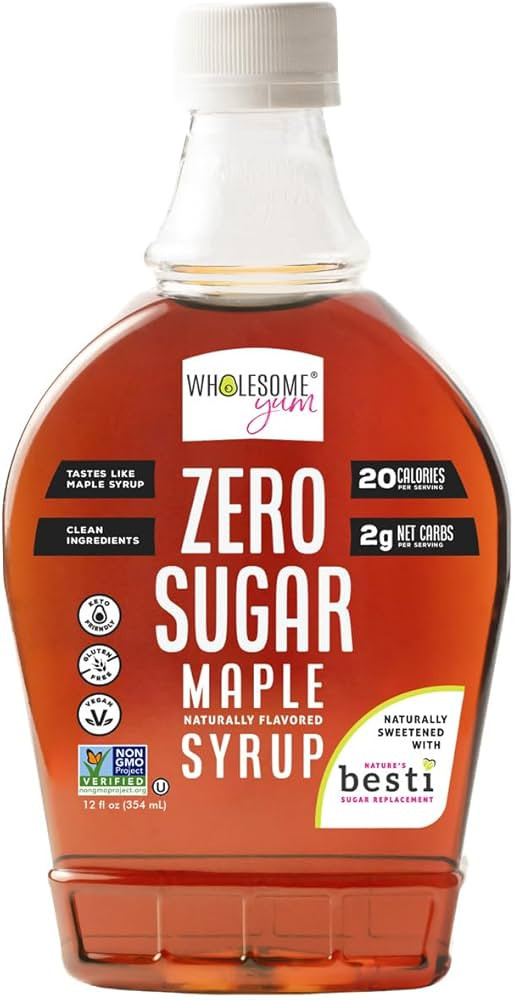 Wholesome Yum Zero Sugar Maple Syrup, Keto Maple Syrup (Plastic Bottle) | Amazon (US)