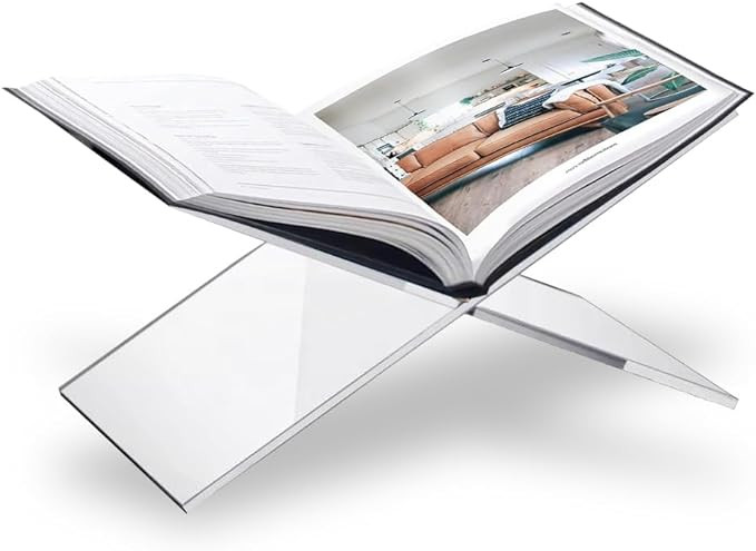 SK Acrylic Book Stand Large - 6 x 12 x 6” - Quran Holder Stand - Acrylic Book Holder for Coffee... | Amazon (US)