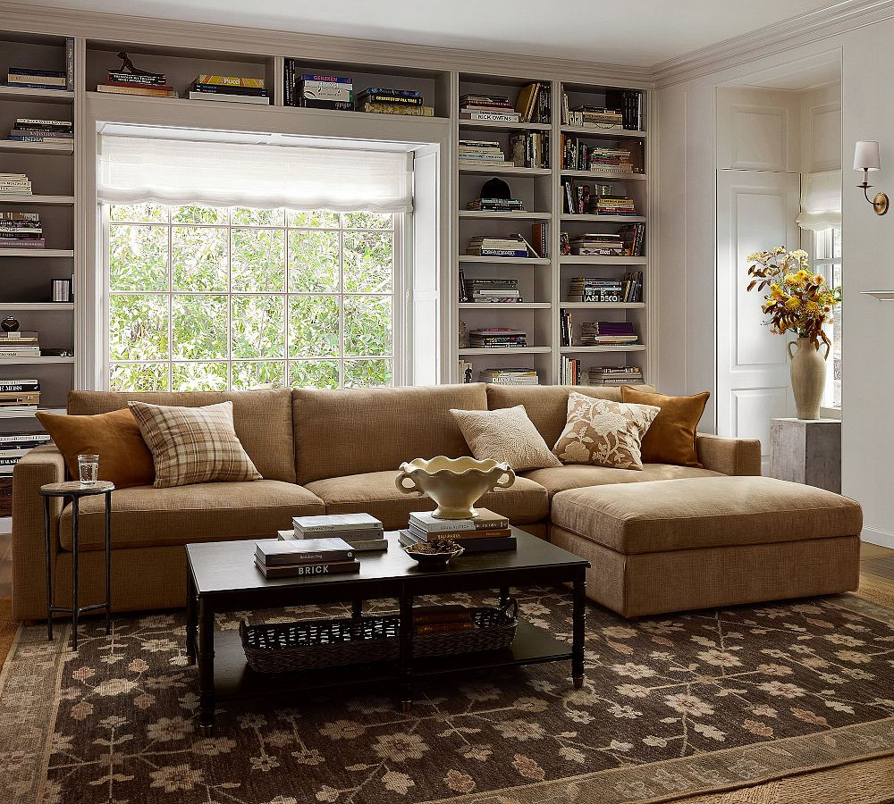 Westwood Square Arm Deep Seat Modular Chaise Sectional (142") | Pottery Barn (US)