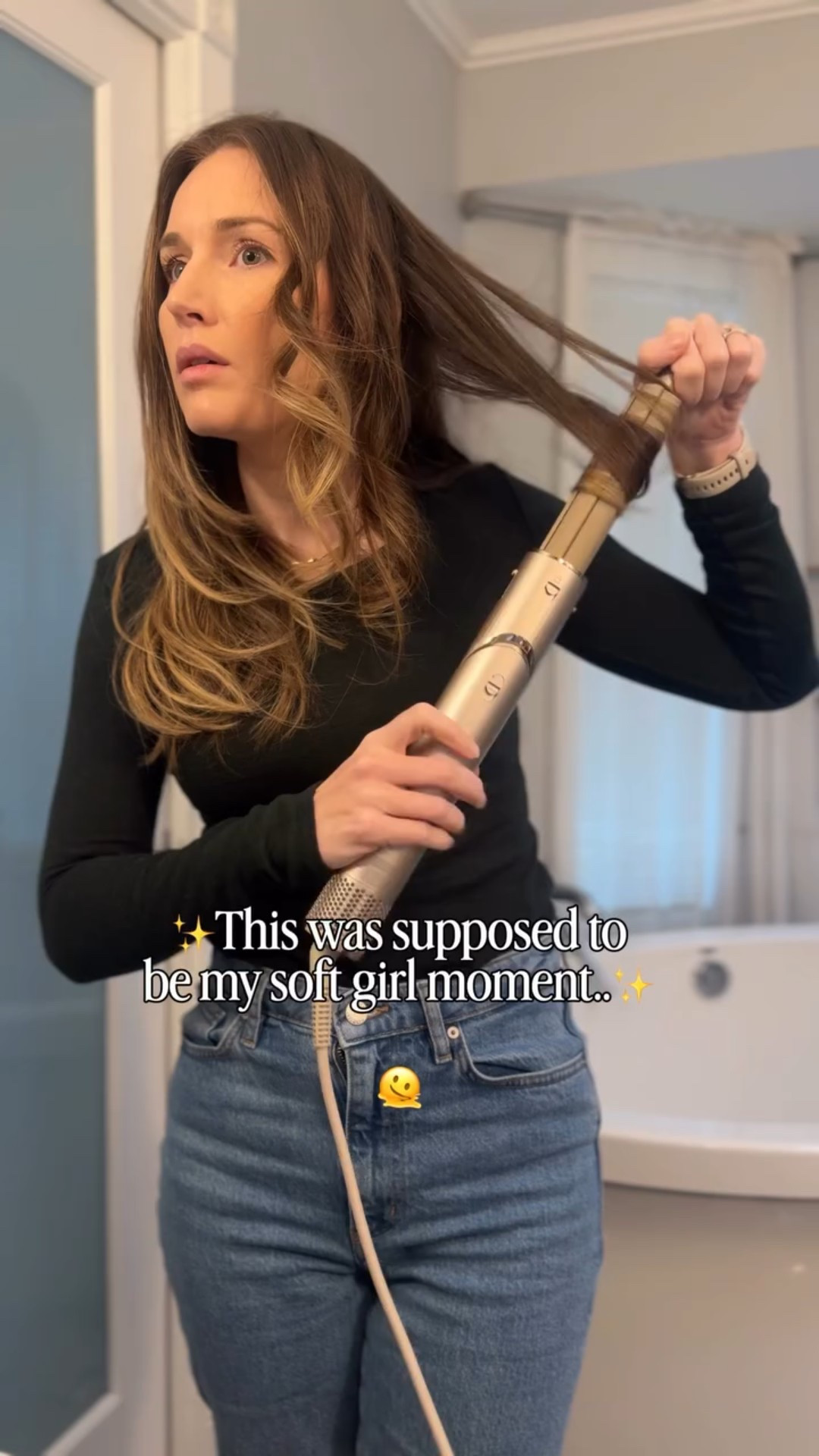 This was supposed to be my soft girl moment, but here we are … 😂

I swear everytime I try to do something for myself (like curl my hair), I’m often rushing and life reminds me who’s really in charge. 
And this is coming from someone who went to cosmetology school. 🤣
I find these morning time crunches have me taking all the shortcuts when I should have just done it the right way the first time 🙈

But honestly even these imperfect morning hair-dos still help me feel like myself again! 

If you’re also in your “trying to take care of myself but life is life-ing” era, same.🤍

———-
#millenialmomlife #millenialmom #motherhood #relatablemom #motherhoodunfiltered #hair #momreels #ugccreator #ugcmom

#LTKbeauty #LTKjeans #LTKcanada