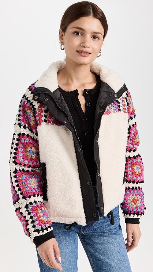 BLANKNYC Cuddle Up Crochet and Faux Sherpa Jacket | SHOPBOP | Shopbop