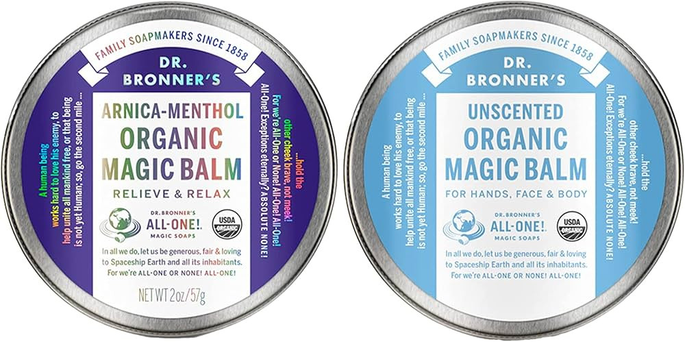 Dr. Bronner's - Organic Magic Balm (2 oz Variety Pack) Arnica-Menthol & Baby Unscented - Made wit... | Amazon (US)