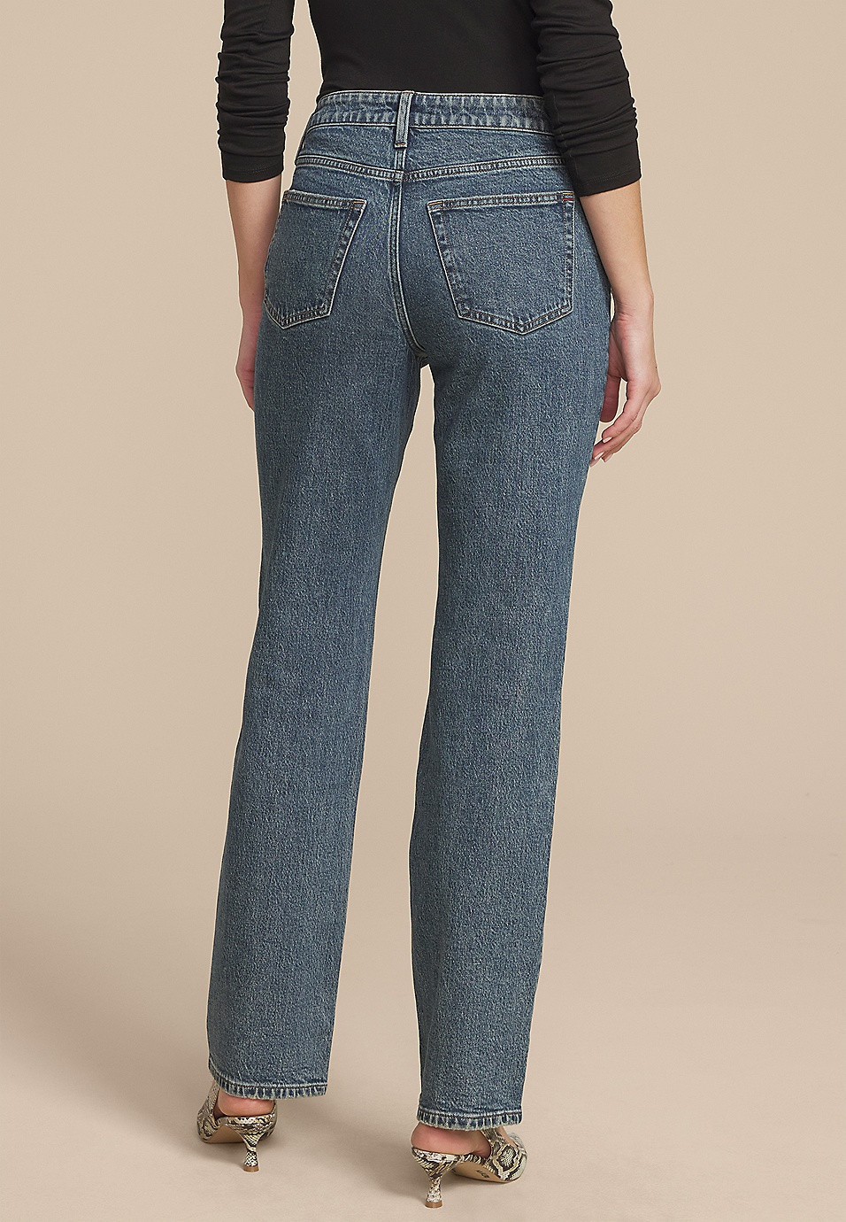 edgely™ High Rise Relaxed Straight Leg Jean | Maurices