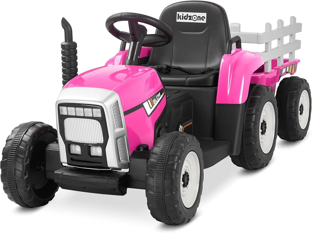 Kidzone 12V 7AH Treaded Tires with Dual 25W Motors Remote Control Battery Powered Electric Tracto... | Amazon (US)