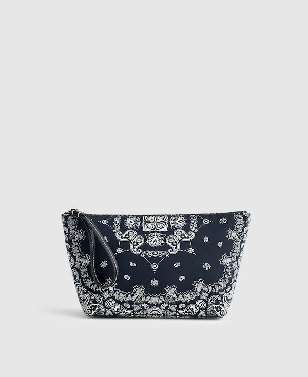 Bandana-Print Zip Pouch | Madewell