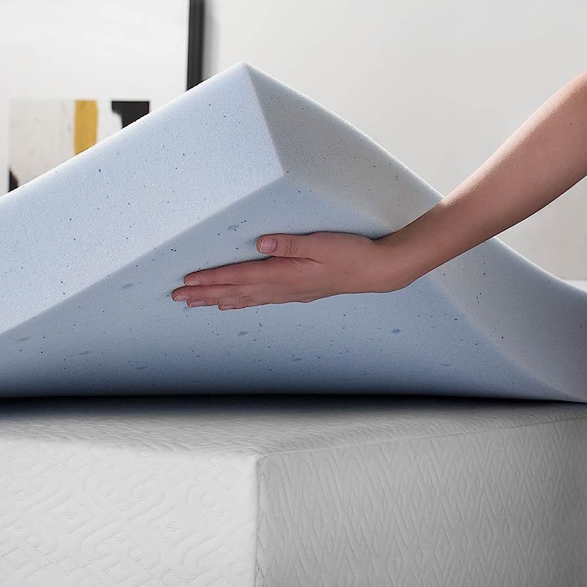LUCID 4 Inch Gel Memory Foam Mattress Topper-Ventilated Design-Ultra Plush-King | Amazon (US)