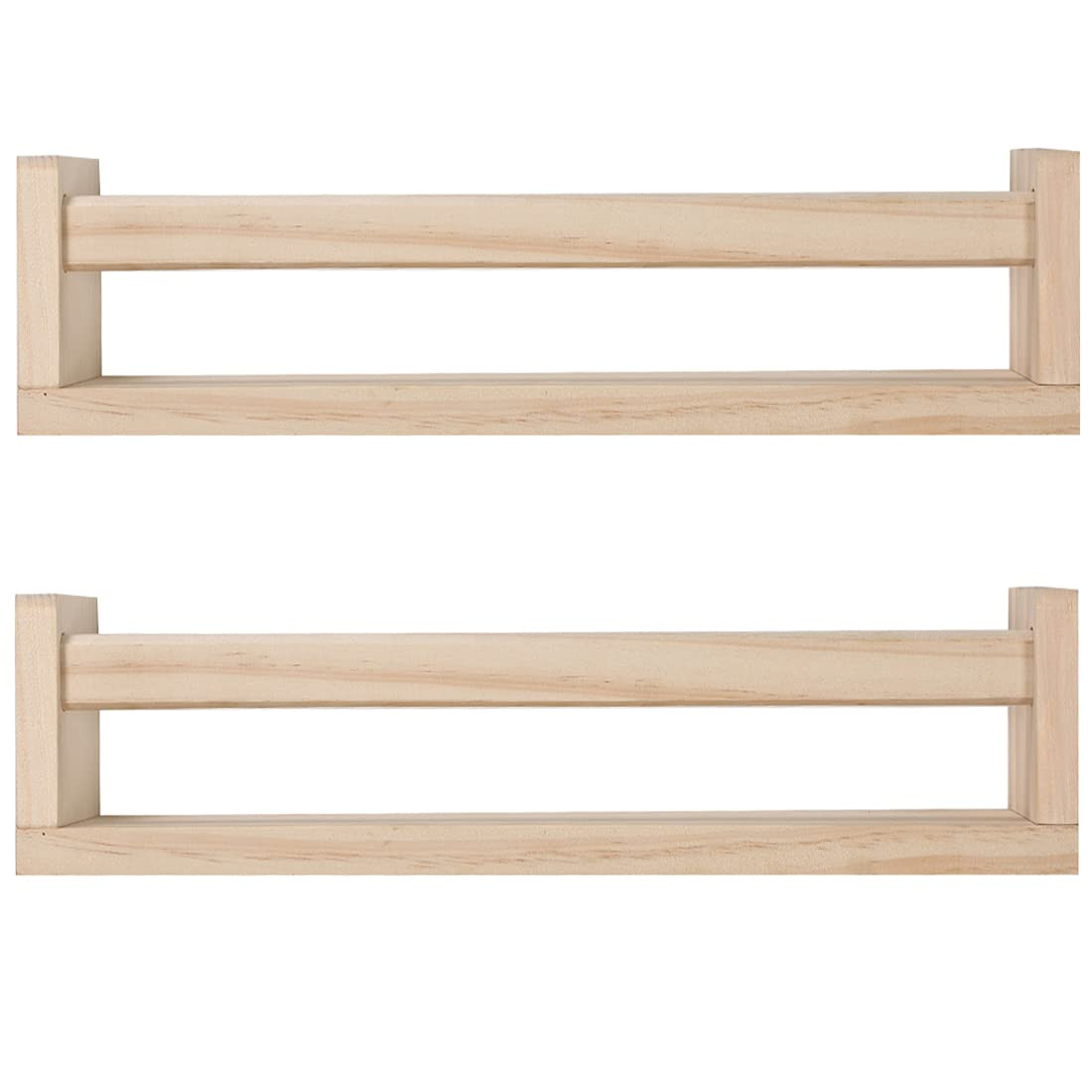 Nursery Book Shelves, Set of 2 Wood Floating Book Shelves for Kids Room, Kitchen Spice Rack, or R... | Amazon (US)