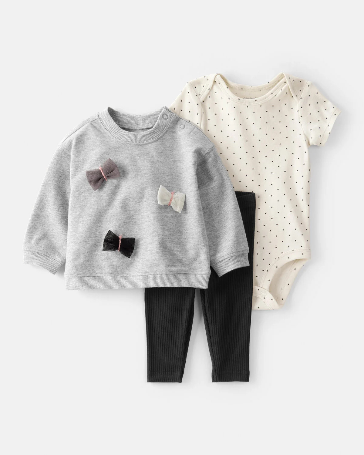 Baby 3-Piece Bows Little Pullover Set - Grey - Carter's | Carter's | Carter's Inc