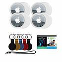 Apple AirTag 4-pack Bundle with Keychains, Luggage Tag & Voucher - Blue | HSN