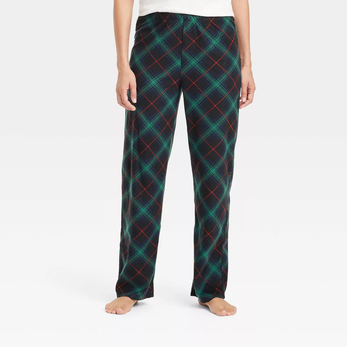 Women's Plaid Microfleece Holiday Matching Family Pajama Pants - Wondershop™ Black | Target