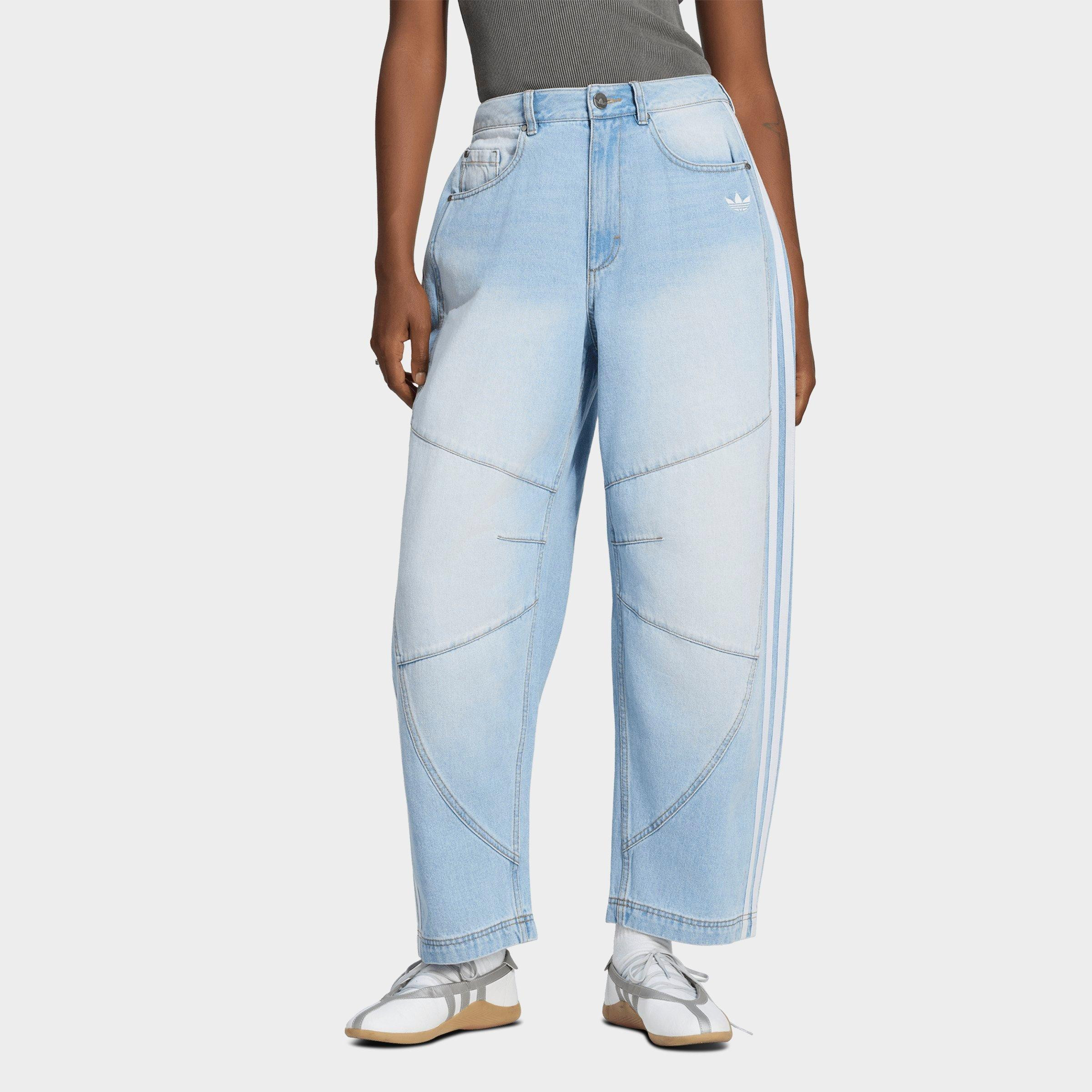 adidas Women's Originals Denim Barrel Pants in Light Blue Size: 34x32 | Finish Line (US)
