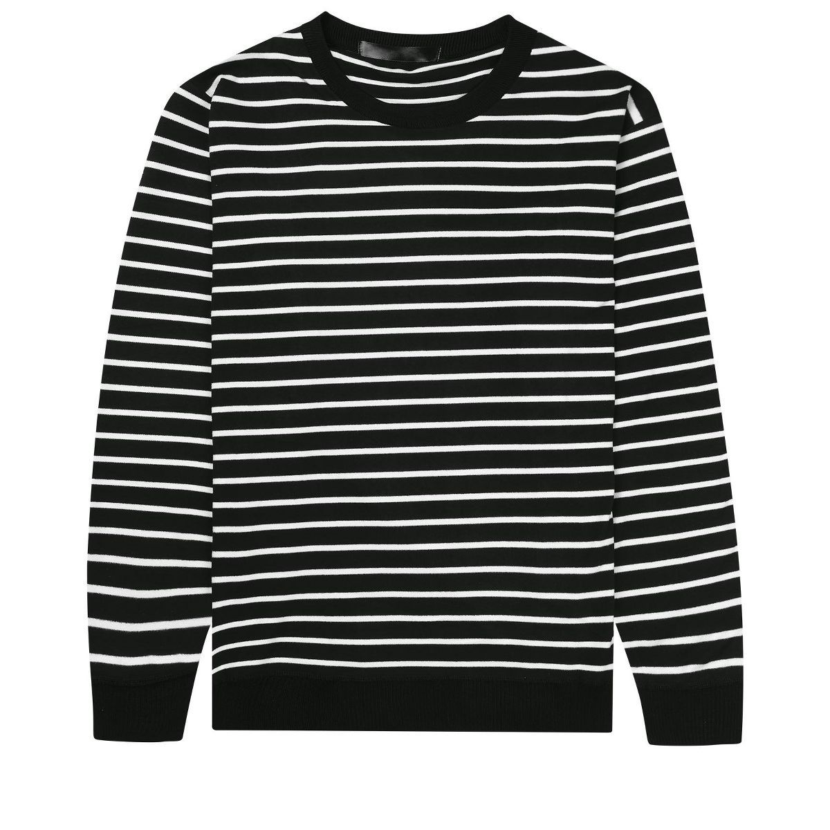 Lars Amadeus Men's Round Neck Long Sleeves Color Block Striped Knit Pullover Sweaters | Target