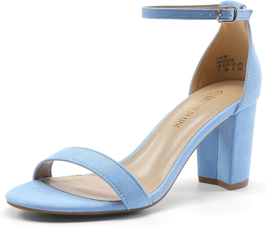 DREAM PAIRS Women's Chunk Low Heel Pump Sandals | Amazon (US)