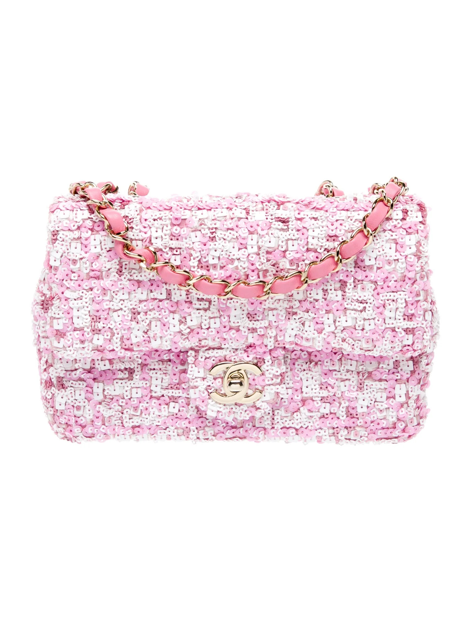 Chanel Sequin Rectangular Mini Flap Bag - Pink Shoulder Bags, Handbags - CHA1369041 | The RealRea... | The RealReal