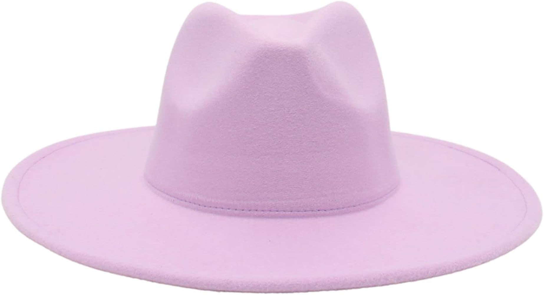 YESBOR Womens Mens Retro Wide Brim Fedora Trilby Hat Vintage Solid Color Jazz Cap | Amazon (US)