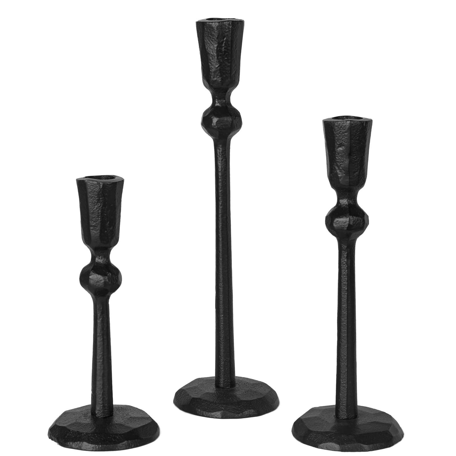 Antique Brass Iron Taper Candle Holder - Set of 3 Decorative Candle Stand, Candlestick Holder for... | Amazon (US)