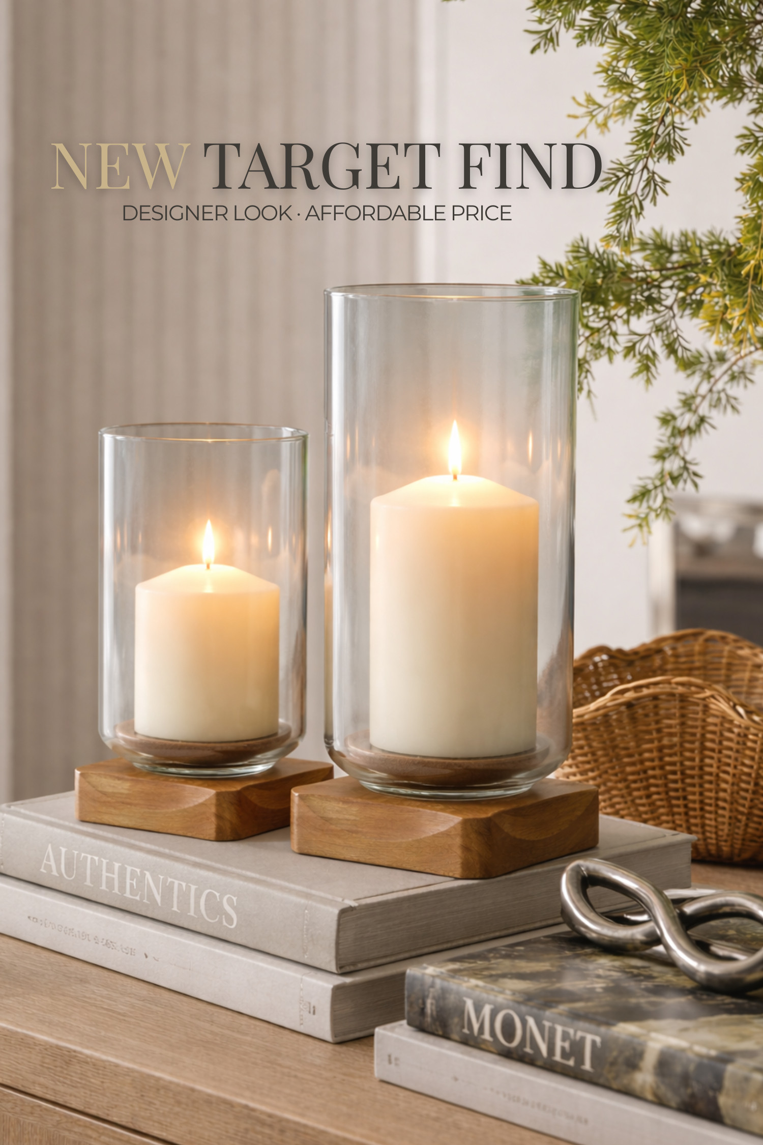 ✨ New cozy Target find that looks designer (but isn’t priced like it) ✨

These glass hurricane candle holders from Target are giving high-end, McGee & Co vibes for a fraction of the price. The clean glass silhouette + warm wood base instantly elevates coffee tables, consoles, nightstands, and shelves.

Perfect for neutral home decor, cozy living room styling, or warm seasonal decorating year-round. I love styling them as a set of two with pillar candles for that soft, layered glow everyone is obsessed with right now.

✔️ Affordable designer look
✔️ Neutral + timeless
✔️ Easy way to elevate your space

👉 Tap to shop before they sell out 

 #LTKOver40 #LTKHome #LTKSaleAlert
