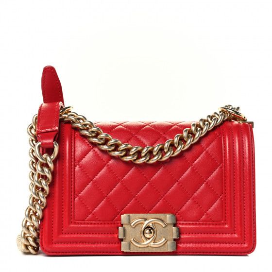 CHANEL Calfskin Quilted Small Boy Flap Dark Red | Fashionphile