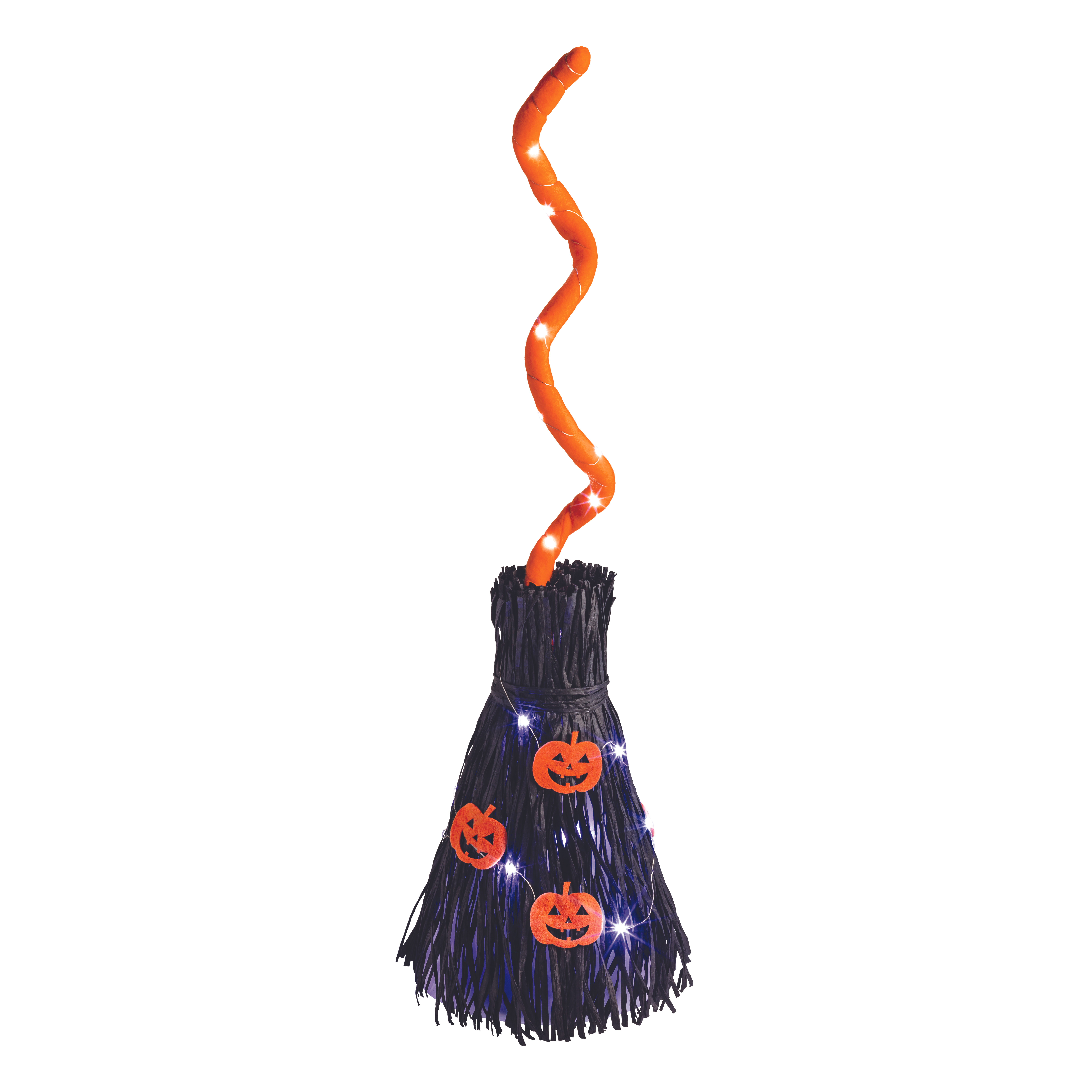 Pumpkin Led Sound Motion Broom | Mud Pie