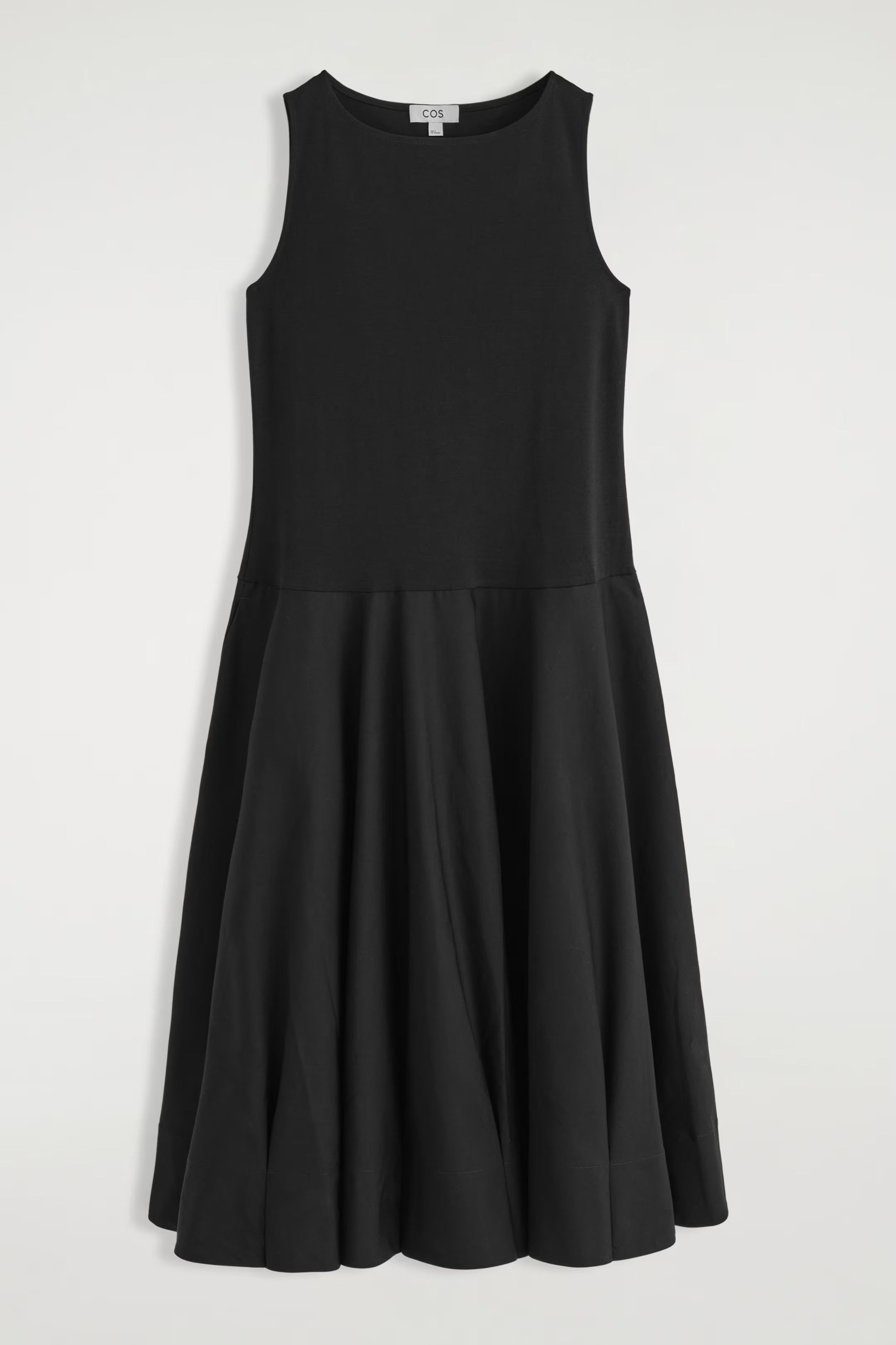 MIDIKLEID MIT U-BOOT-AUSSCHNITT AUS BAUMWOLLE - SCHWARZ | COS | COS (EU)