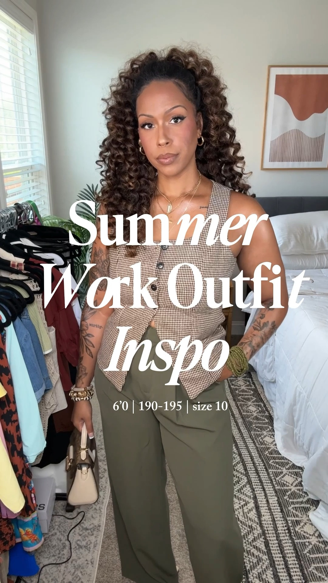 Summer Work Outfit Inspo

Something cute and simple to wear to the office. 

I’m wearing a large in the top and a 8 tall in the trousers

Vest, Sandals, + Bracelet:Amazon
Trousers: Gap
Hair: Outre Romina
Necklace: Shein
