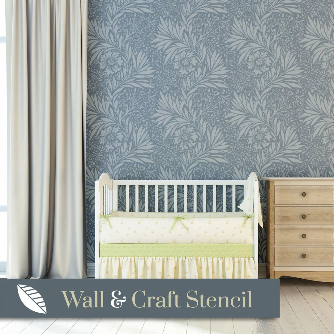 Morris Marigolds Stencil by Stencil Up This Wall Stencil for - Etsy | Etsy (US)