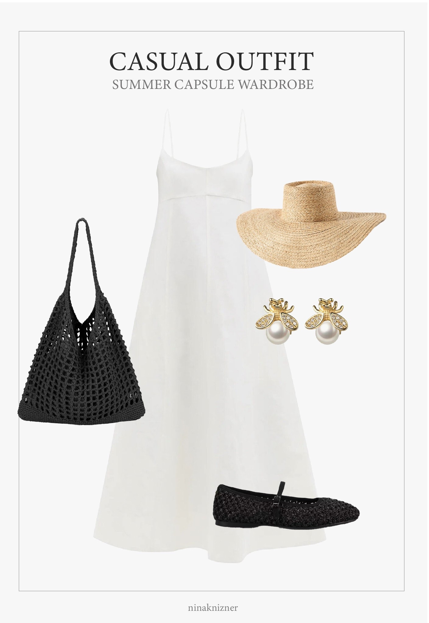 Elevated casual summer outfit, perfect for farmers’ markets and picnics.

White, cotton maxi dress paired with a straw sun hat, crotchet bag, straw Mary Janes and small, bee earrings.


#summeroutfit #whitesummerdress
#capsulewardrobe #modernluxe #quietluxury #neutraloutfits

#LTKSeasonal #LTKTravel #LTKStyleTip