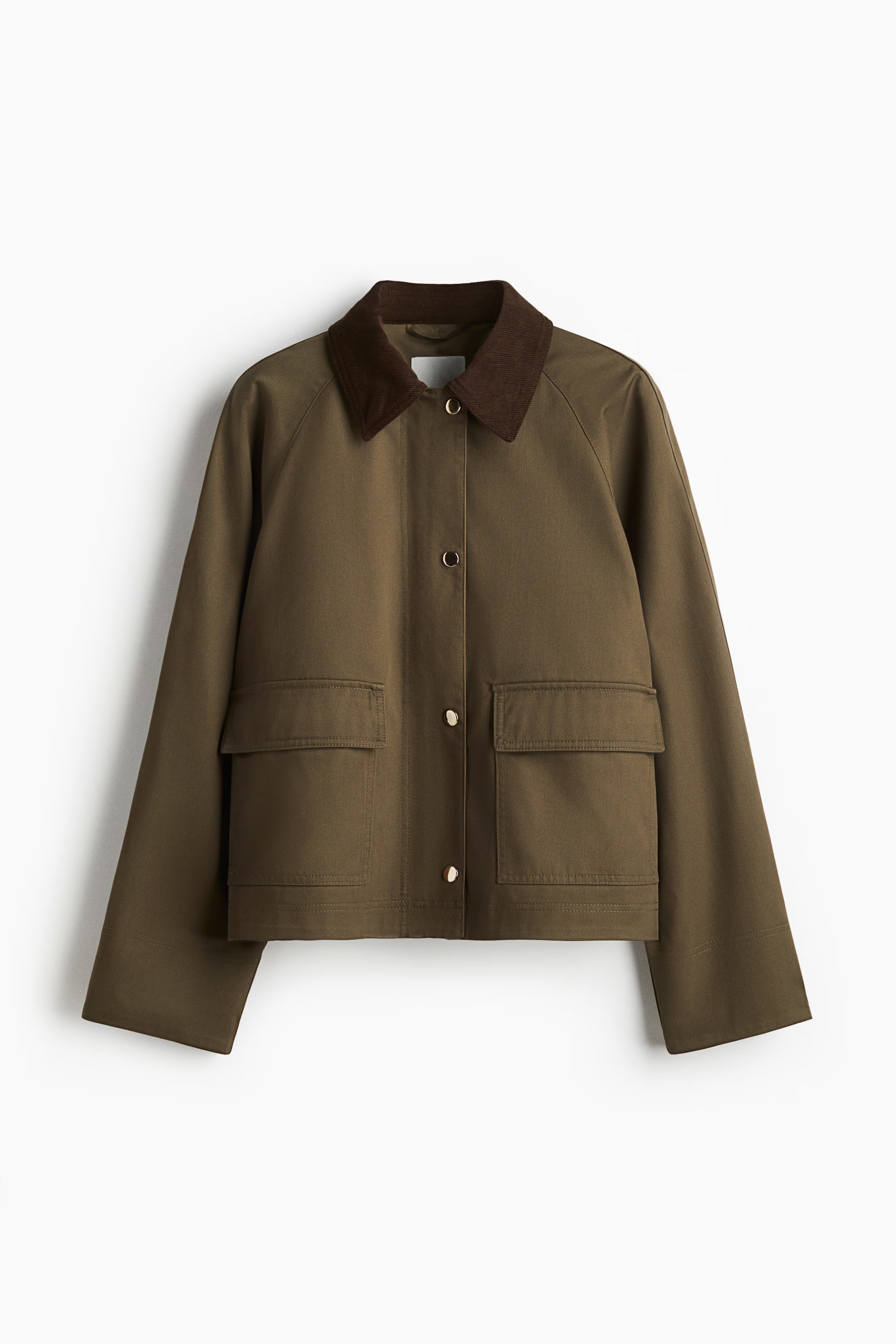 Jacket with Corduroy Collar - Beige - Ladies | H&M US | H&M (US + CA)
